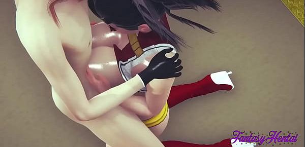  Boku No Hero Hentai 3D - Momo Sex in a Train blowjob and fucked - Japanese manga anime Cartoon Porn